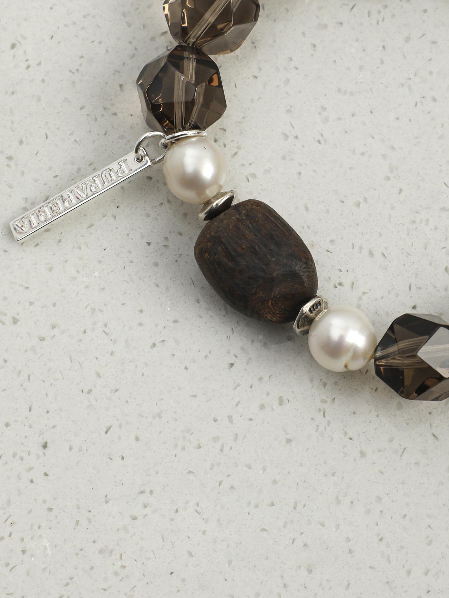 Smoky Quartz Agarwood Pearl Bracelet