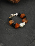Vintage Carnelian Pearl Bracelet