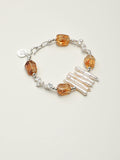 Warm Glow Citrine & Baroque Pearl Bracelet